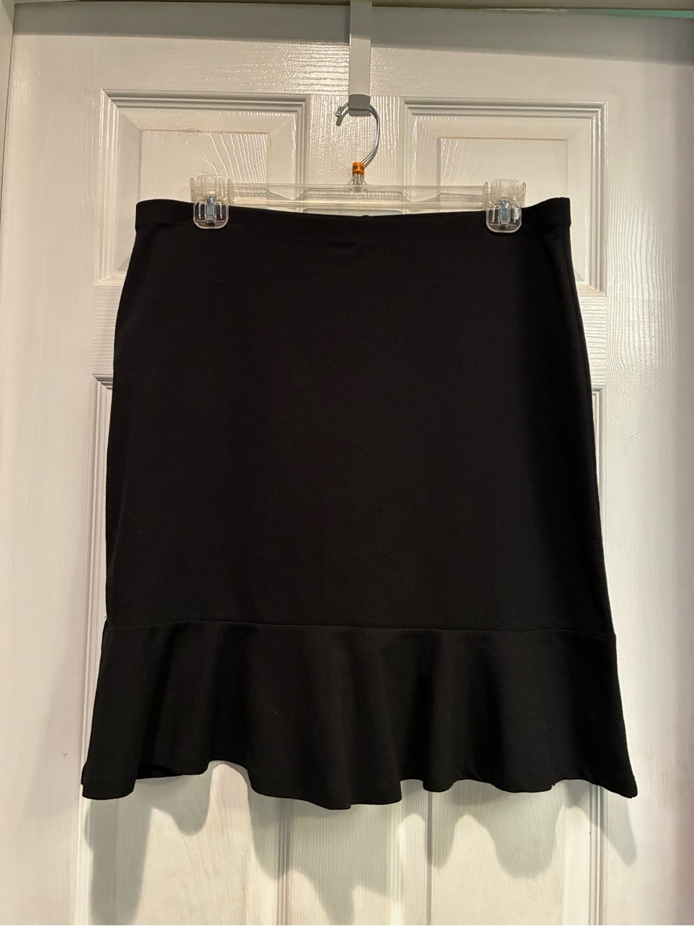 Black Ruffle-Hem Women's Skirt